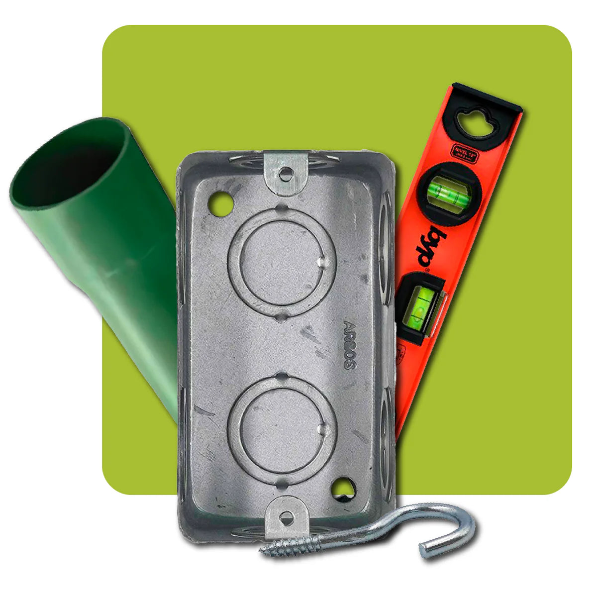 caja-estanca-tubo-verde-pvc-nivel-ferreteria-ferreabasto