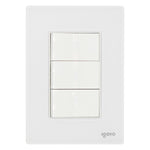 Placa Armada Cristal Con 3 Apagadores Sencillos de 1 Modulo Blanco Igoto IGOTO Ferreabasto