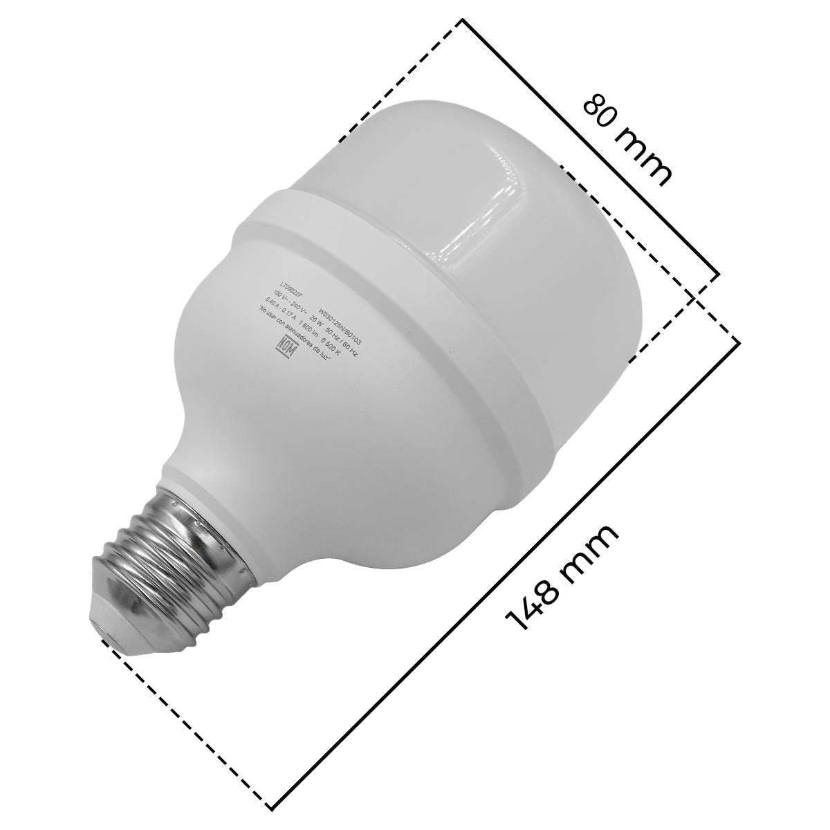 Lampara Led De Alta Potencia 20W Luz De Dia 1800lm 6500K