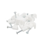 Grapa Para Cable Plano 10mm Blanco Bolsa Con 20Pzs