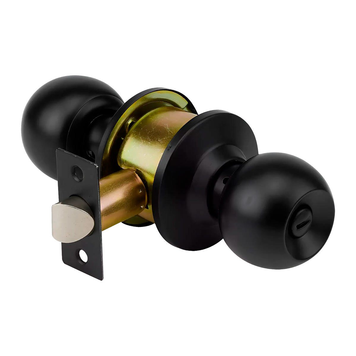 Cerradura Cilíndrica Chapa Baño Perilla Ranura Botón Negro Kovac