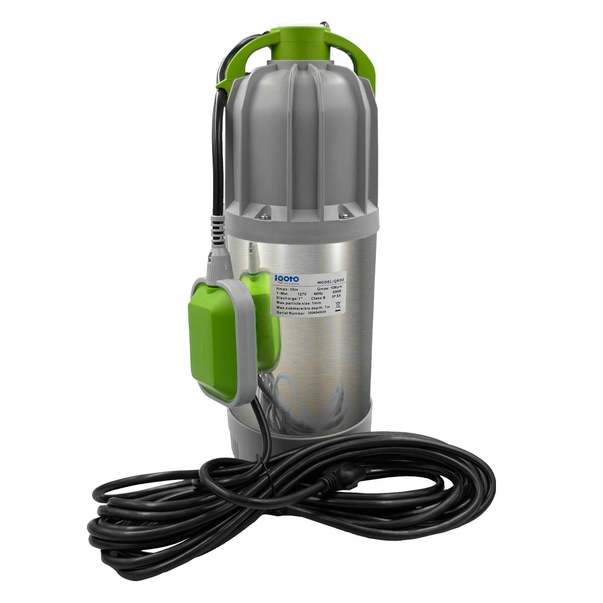 Bomba Sumergible 1Hp Acero Inoxidable Q800 Con Flotador Igoto IGOTO BOMBAS Ferreabasto