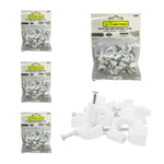 Grapa Para Cable Redondo 12mm Color Blanco 100 Pzs