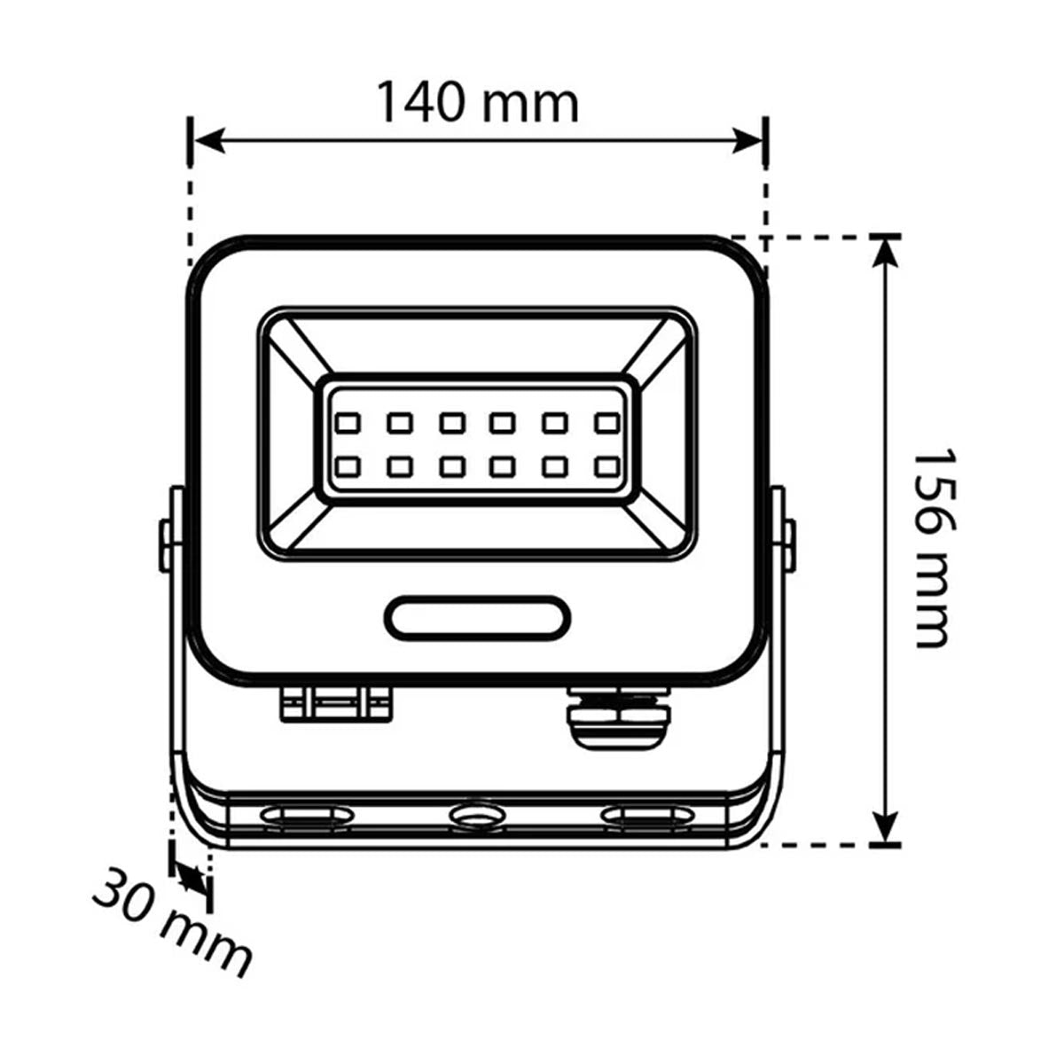 Lampara Reflector Led Exterior 30W 6500K Luz De Dia Negro
