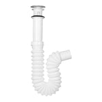 Cespol Flexible Para Lavabo Tipo P C/ Boton Push Ext 55cm