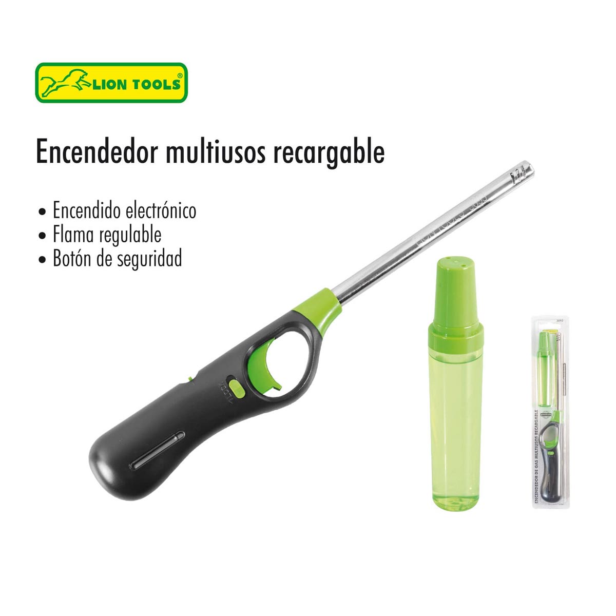 Encendedor De Gas Multiusos Recargable Con Repuesto