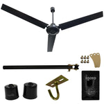 Ventilador De Techo 56 Pulg 70W Industrial Metalico Negro Igoto