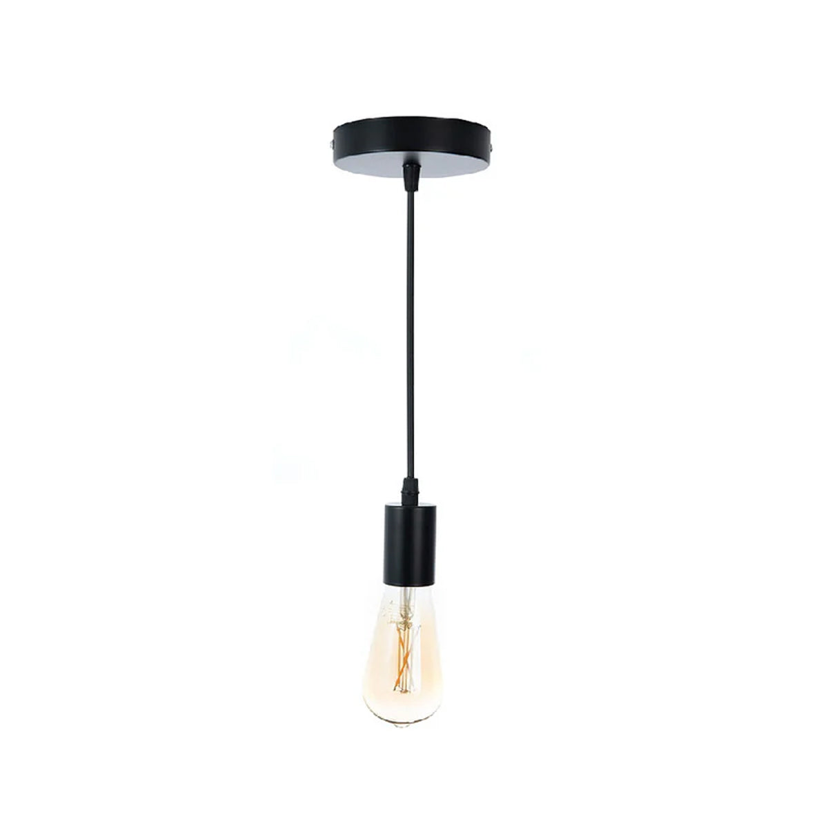Socket Luminario Led Chiara Colgante Para Foco 15W E27 Negro