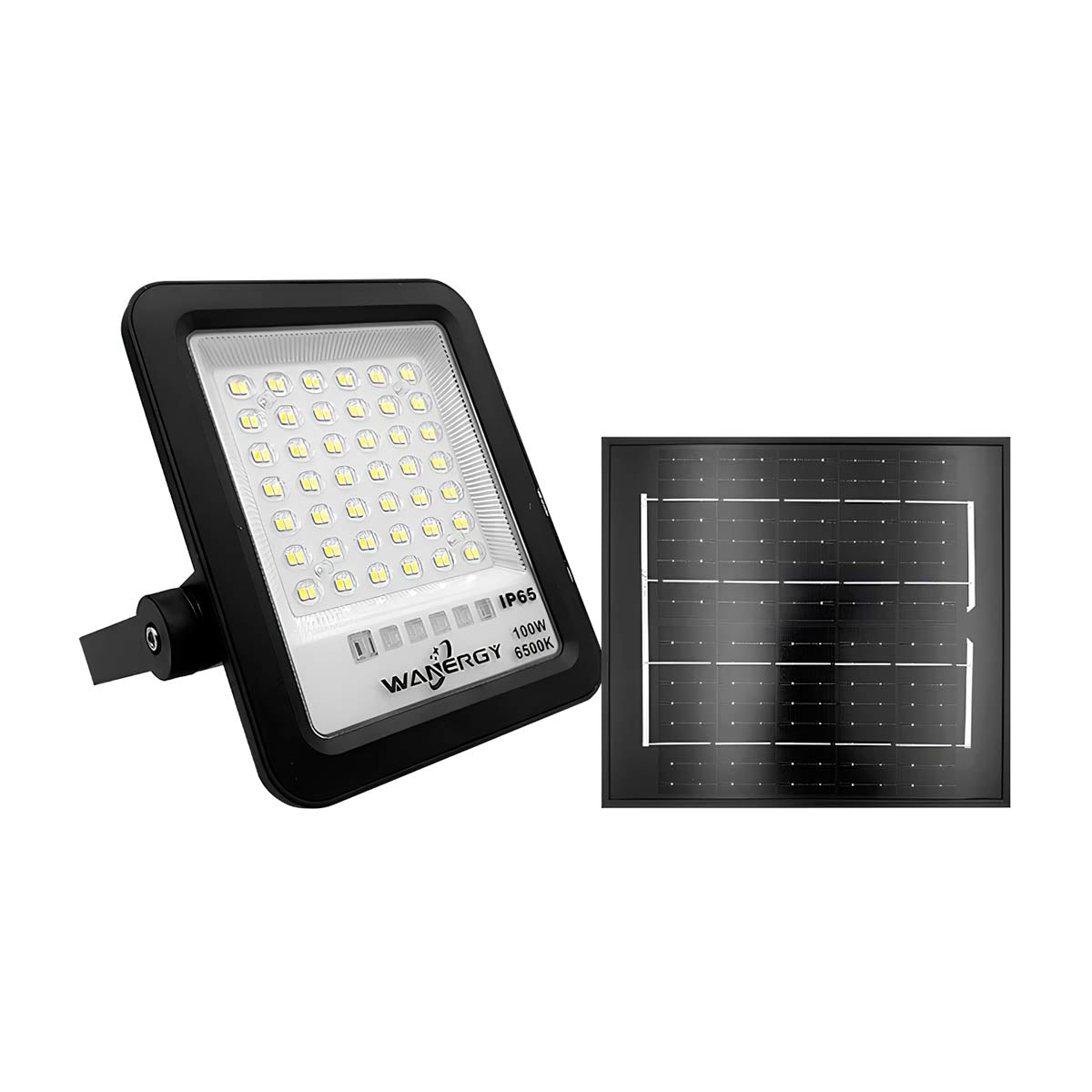Reflector Led 100W Panel Solar Exterior Con Control Remoto Y Sensor WANERGY Ferreabasto