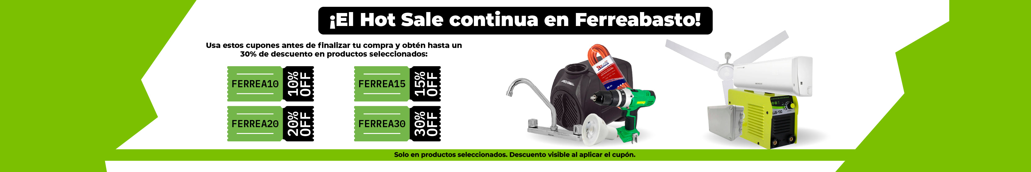 Banner Promociones hot sale Cupones con descuentos Ventilador Clima Mezcladora Tienda En Linea Ferreabasto