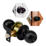 Cerradura Cilíndrica Chapa Baño Perilla Ranura Botón Negro Kovac