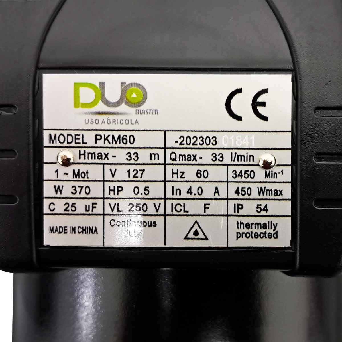 Bomba De Agua Periferica Duo 1/2Hp 370W Igoto