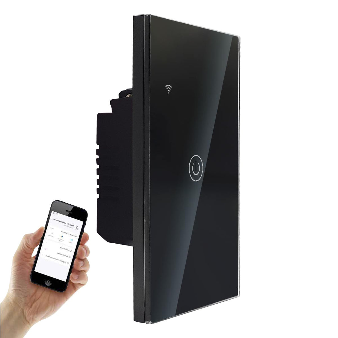 Apagador Inteligente Wifi Touch 1 Boton Negro Compatible Con Alexa Google LUMMA Ferreabasto