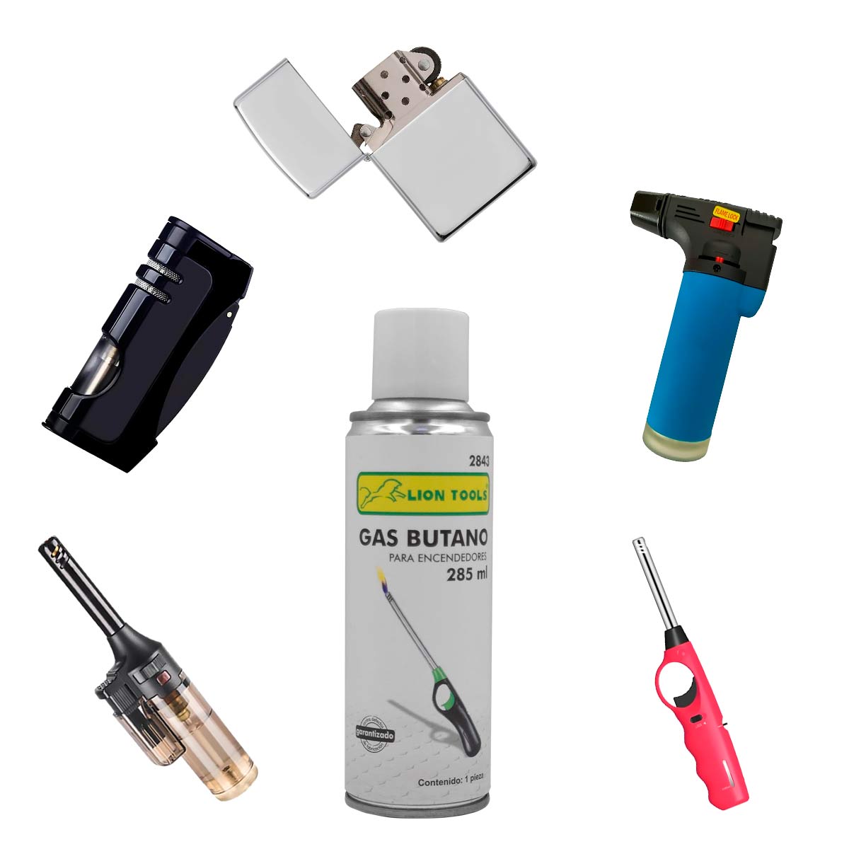 Gas Butano Para Rellenar Encendedores Incluye Boquillas 285Ml Lion Tools LION TOOLS Ferreabasto