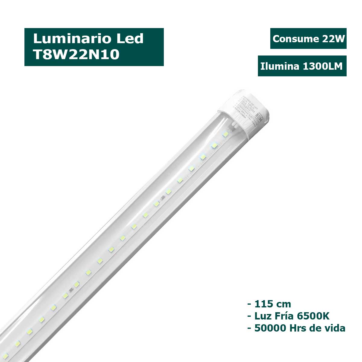 Lampara Luminario Led 22W Regleta 110Cm Tianlai T8W22N10 Luz Fria MASSIVE HOME SA DE CV (MEGA LUZ) Ferreabasto