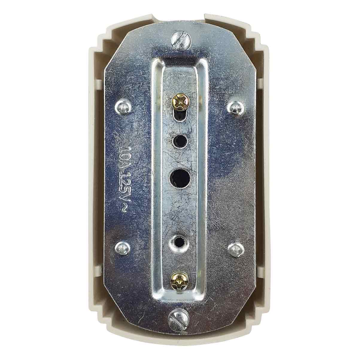 base metalica contacto sobreponer duplex marfil
