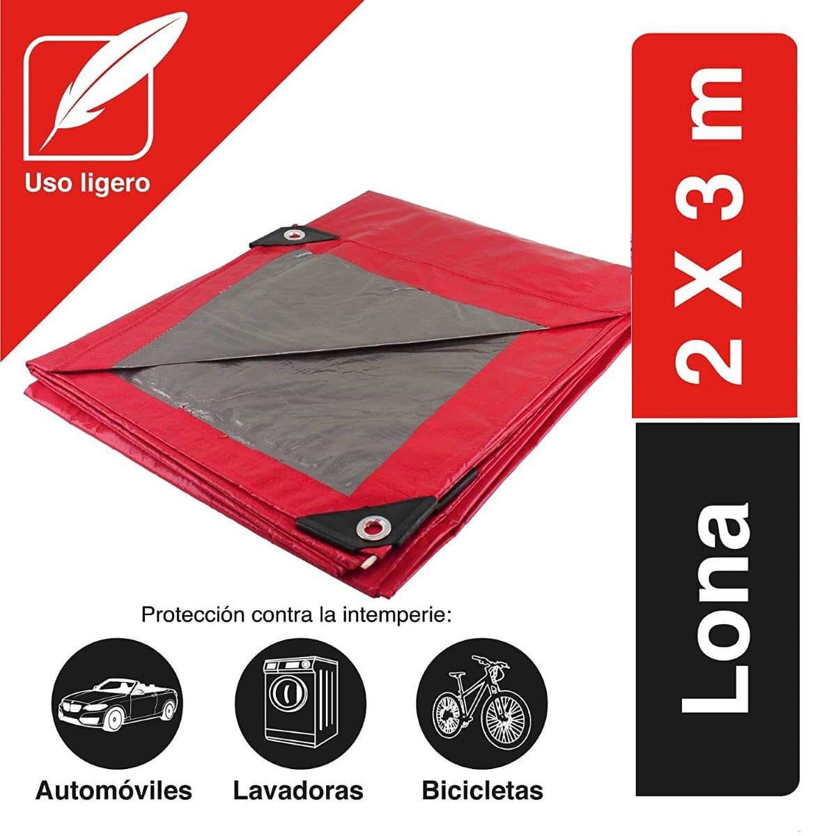 Lona Uso Ligero Roja Reforzado 110gr Para Toldo 2x3m Santul - Ferreabasto