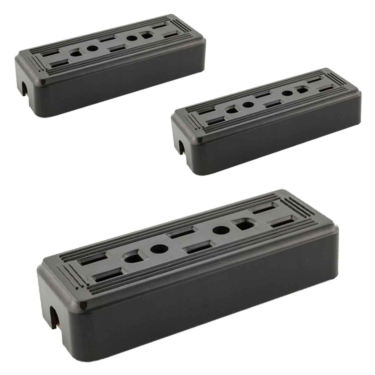 Pack 3 Contacto Base Triple Abs Negro 127V 15A Yeilite YEILITE Ferreabasto