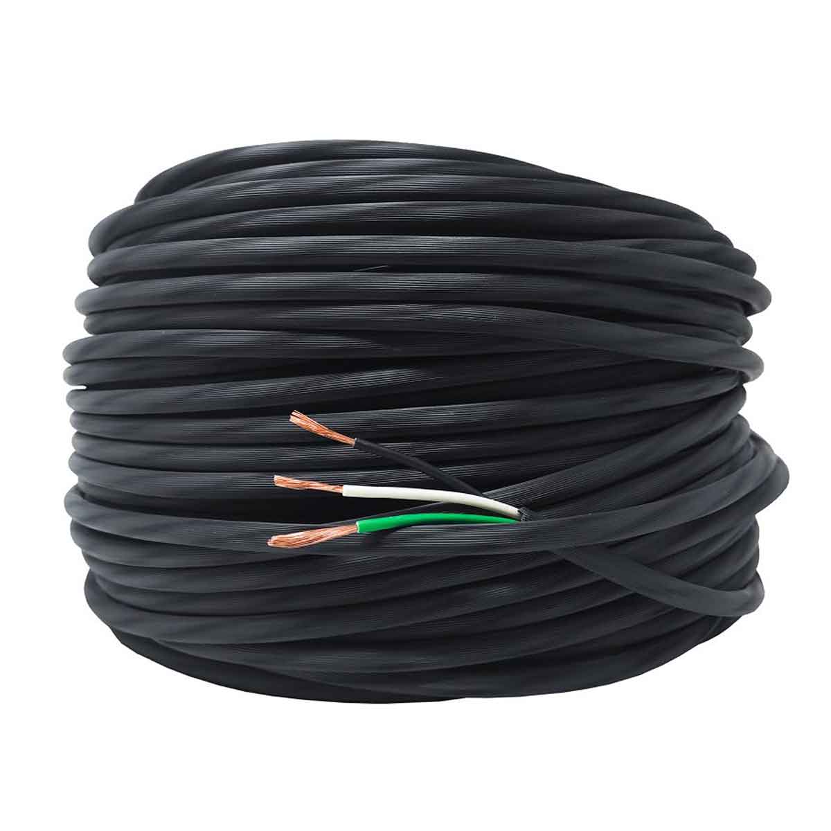 rollo cable uso rudo negro tres hilos