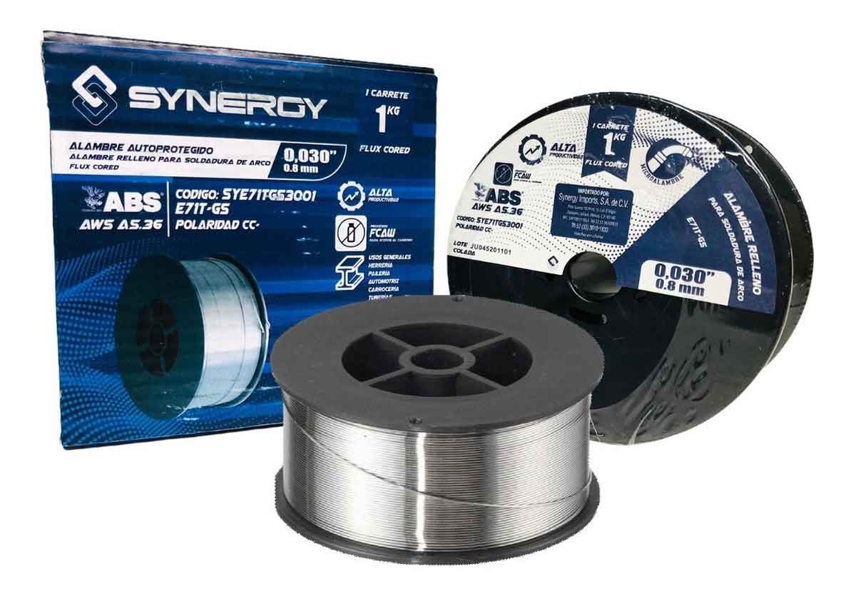 Microalambre Soldadura Relleno Flux Core Autoprotegido .035 Pulgada .9mm Carrete 1kg Synergy SYNERGY Ferreabasto