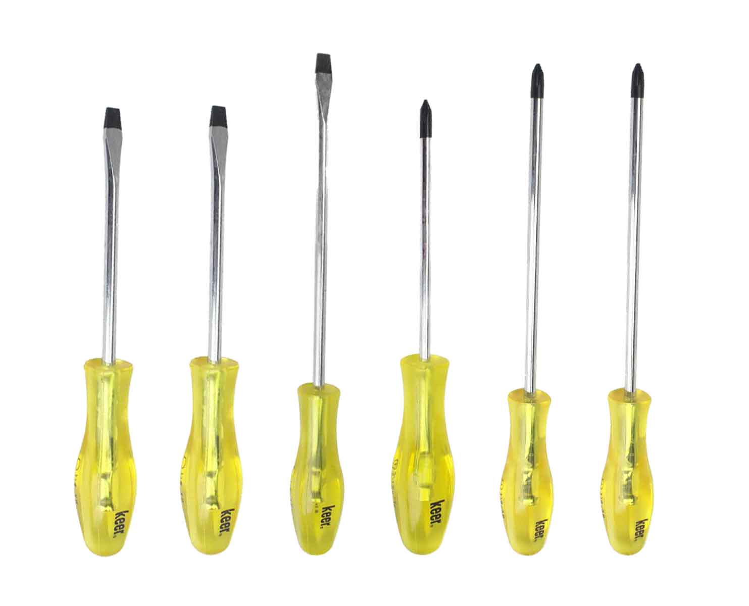 Juego De 6 Desarmador Punta Plana y Phillips Cruz Mango Pvc Linea Keer Santul KEER Ferreabasto