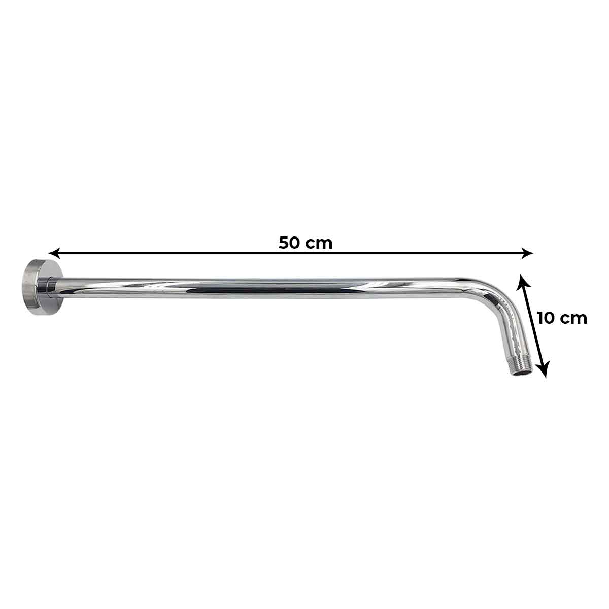 Brazo Extralargo Regadera Acero Inox 50cm Acabado Cromo Rugo RUGO Ferreabasto