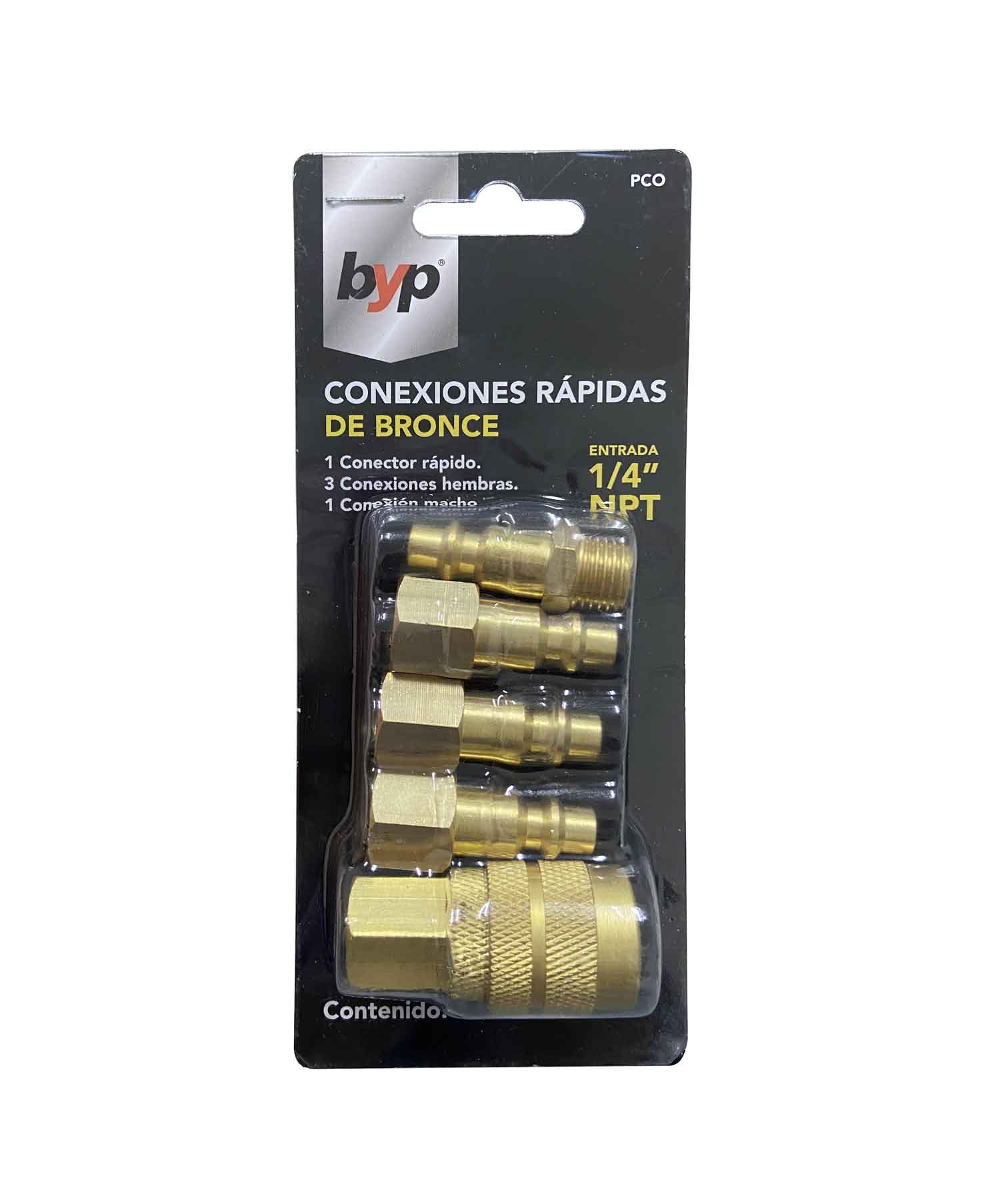 Juego Conexiones Rapidas Para Compresor De Aire 1/4 Pulgada Npt Pco Byp BYP Ferreabasto