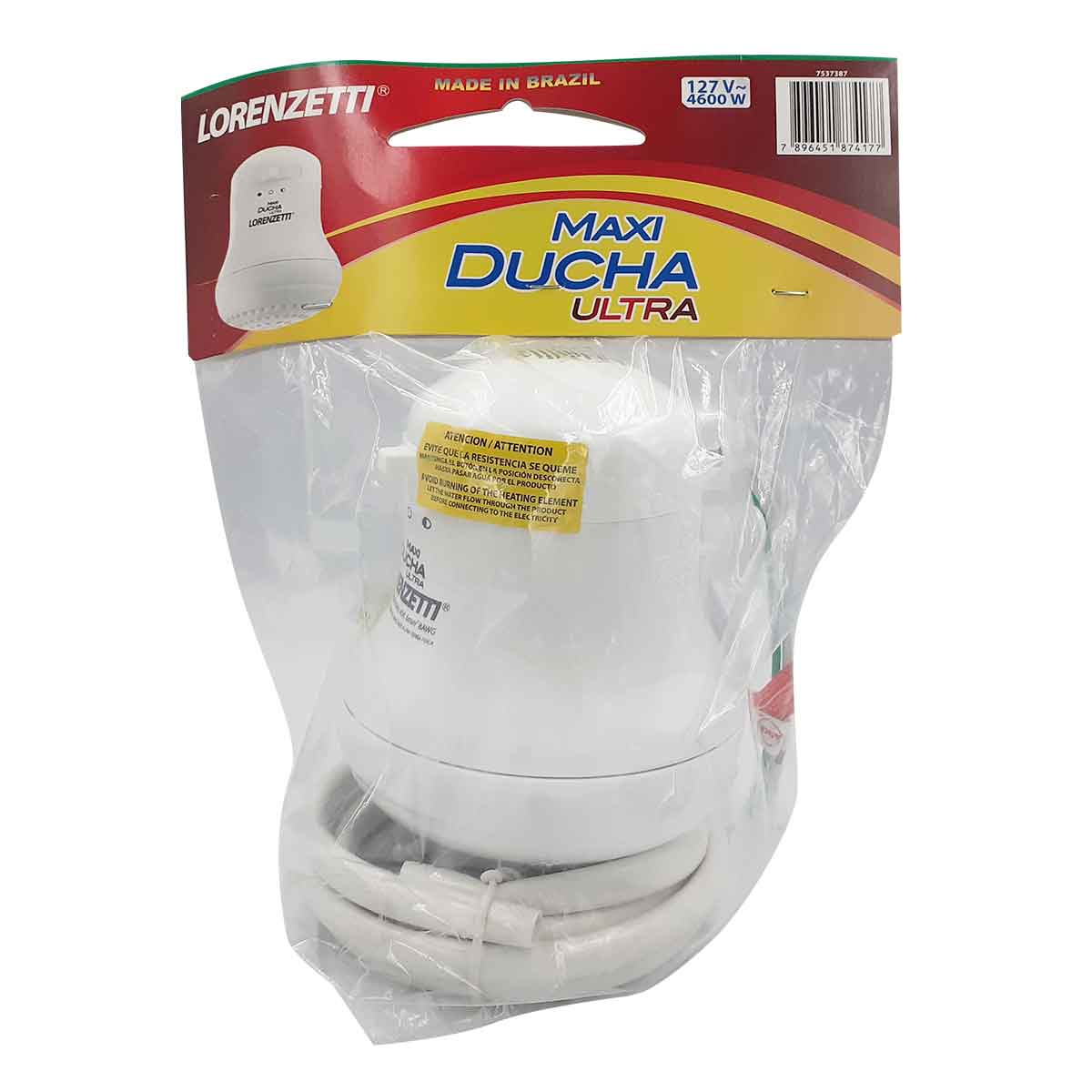 Regadera Electrica Maxi Ducha Ultra 3 Temperaturas 127V 4600w Blanca Lorenzetti LORENZETTI Ferreabasto