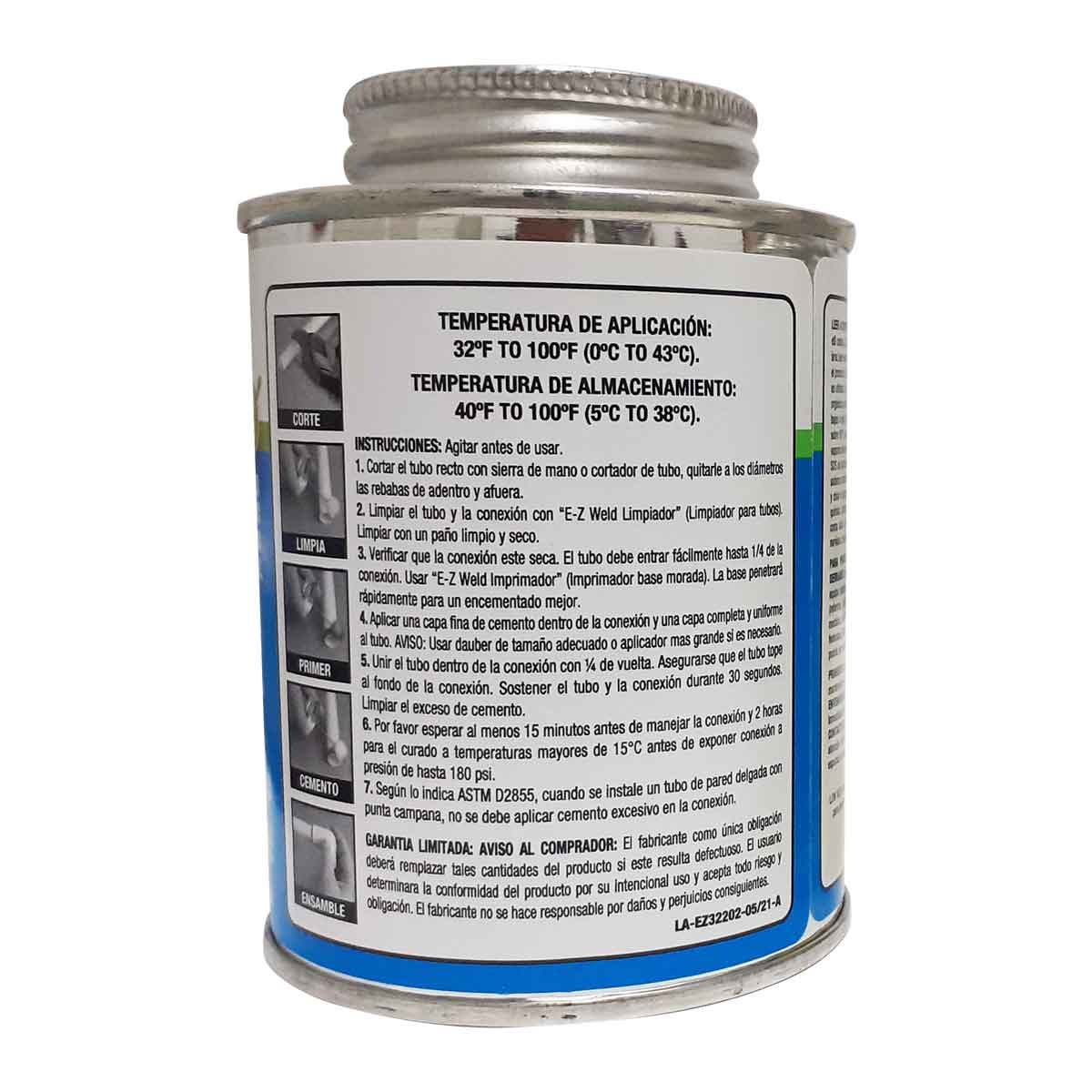 Pegamento Cemento Para Pvc Media Azul Lata 237ml 222 Ez Weld EZ WELD Ferreabasto