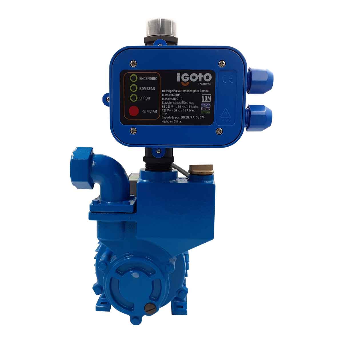 Bomba autocebante 1/2Hp 370w At60 Y Presurizador Automatico 1Hp Amc-10 Igoto IGOTO PUMPS Ferreabasto