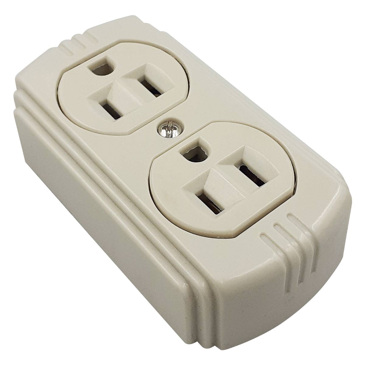 contacto sobreponer duplex marfil