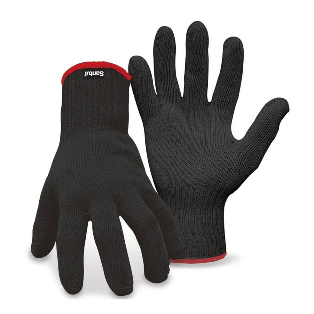 Pack 2 Par Guante Poliester Algodon c/ Overlock Negro Santul SANTUL Ferreabasto