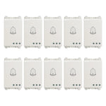 Diez timbres blancos para placa