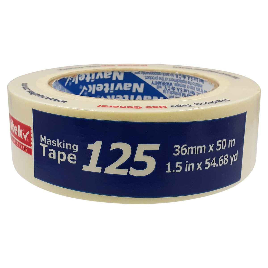 Masking Tape Uso General 125 36mm x 50m Natural Navitek NAVITEK Ferreabasto