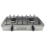 Parrilla Estufa De Acero Inoxidable Lion Tools 0429 Con 2 Quemadores Gas Lp Para Sobreponer LION TOOLS Ferreabasto