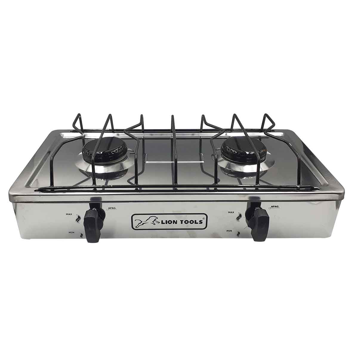 Parrilla Estufa De Acero Inoxidable Lion Tools 0429 Con 2 Quemadores Gas Lp Para Sobreponer LION TOOLS Ferreabasto