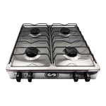 Parrilla Estufa De Acero Inoxidable Con 4 Quemadores Gas Lp Para Sobreponer Besthelg BESTHELG Ferreabasto