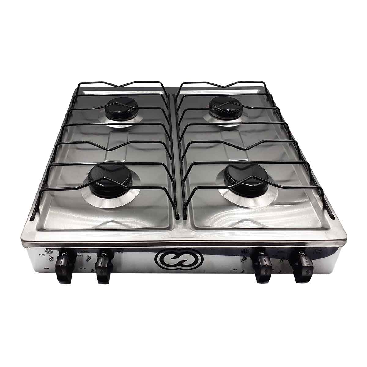 Parrilla Estufa De Acero Inoxidable Con 4 Quemadores Gas Lp Para Sobreponer Besthelg BESTHELG Ferreabasto