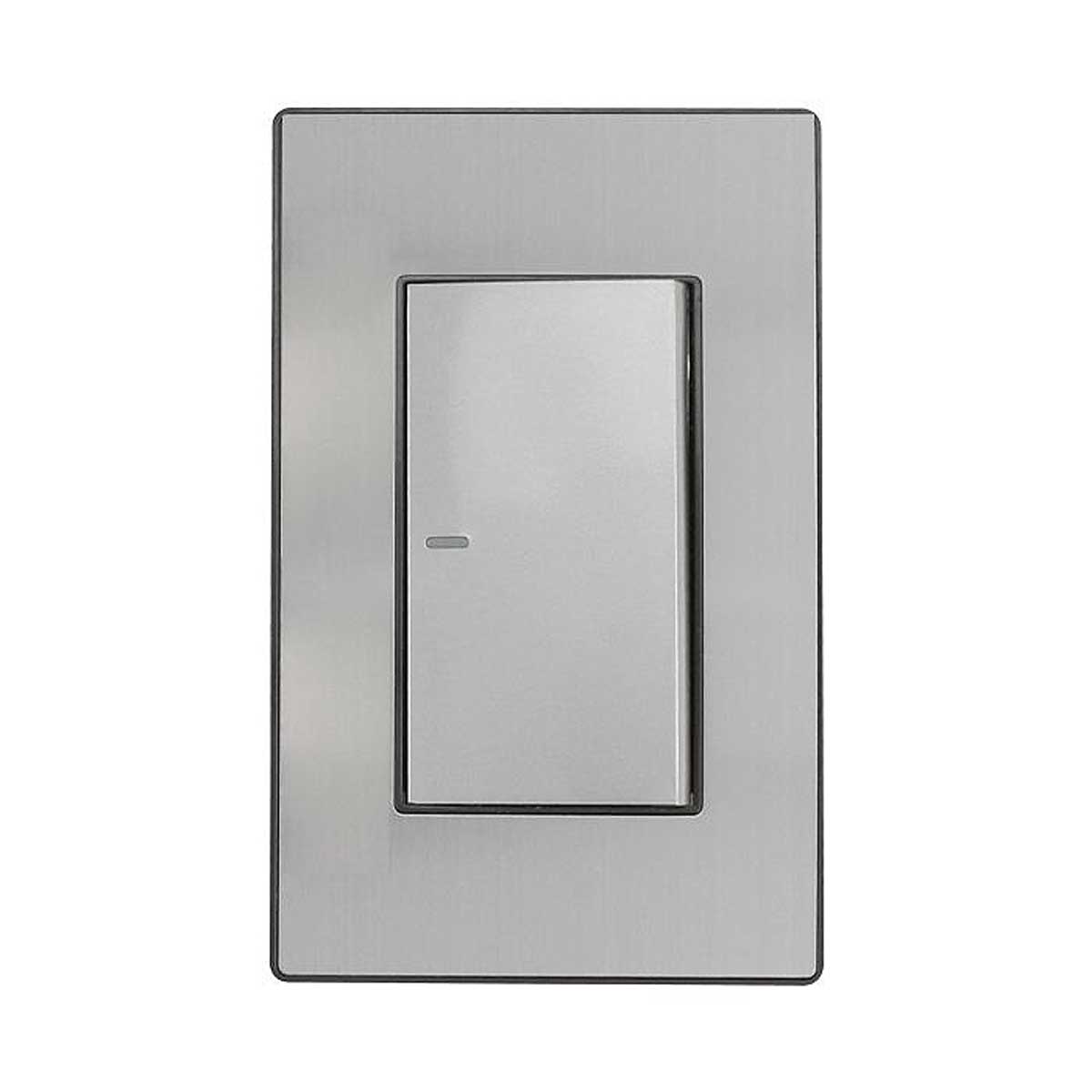 Placa Armada Un Apagador Sencillo Sanelec 4630 Cordoba Acero Inoxidable SANELEC Ferreabasto