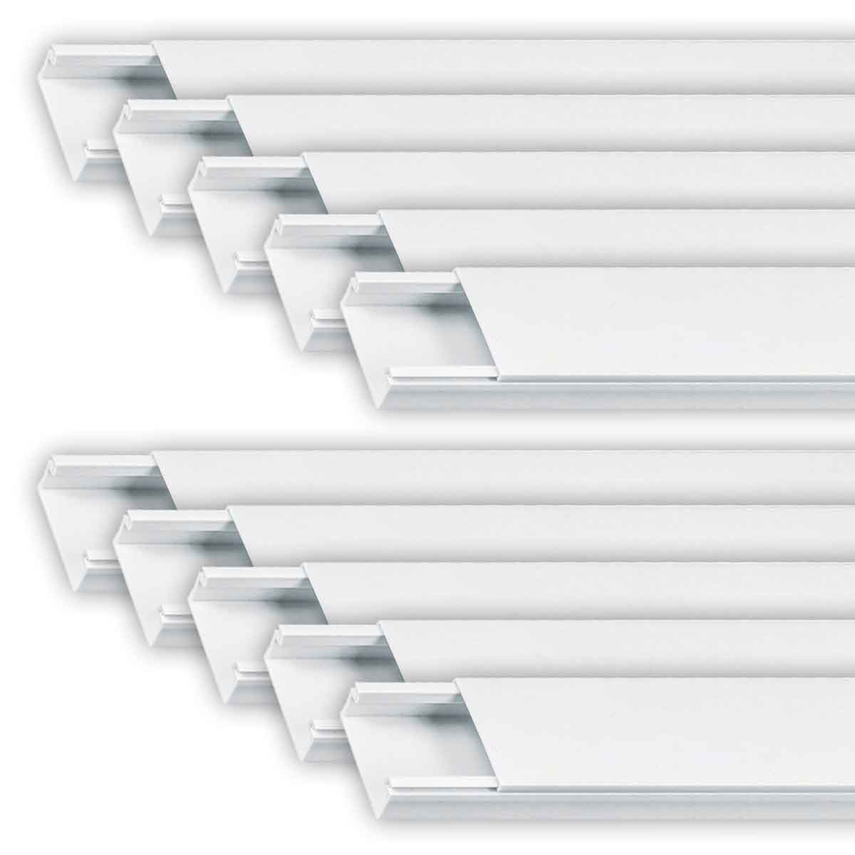 canaleta blanca 1 via 10 piezas