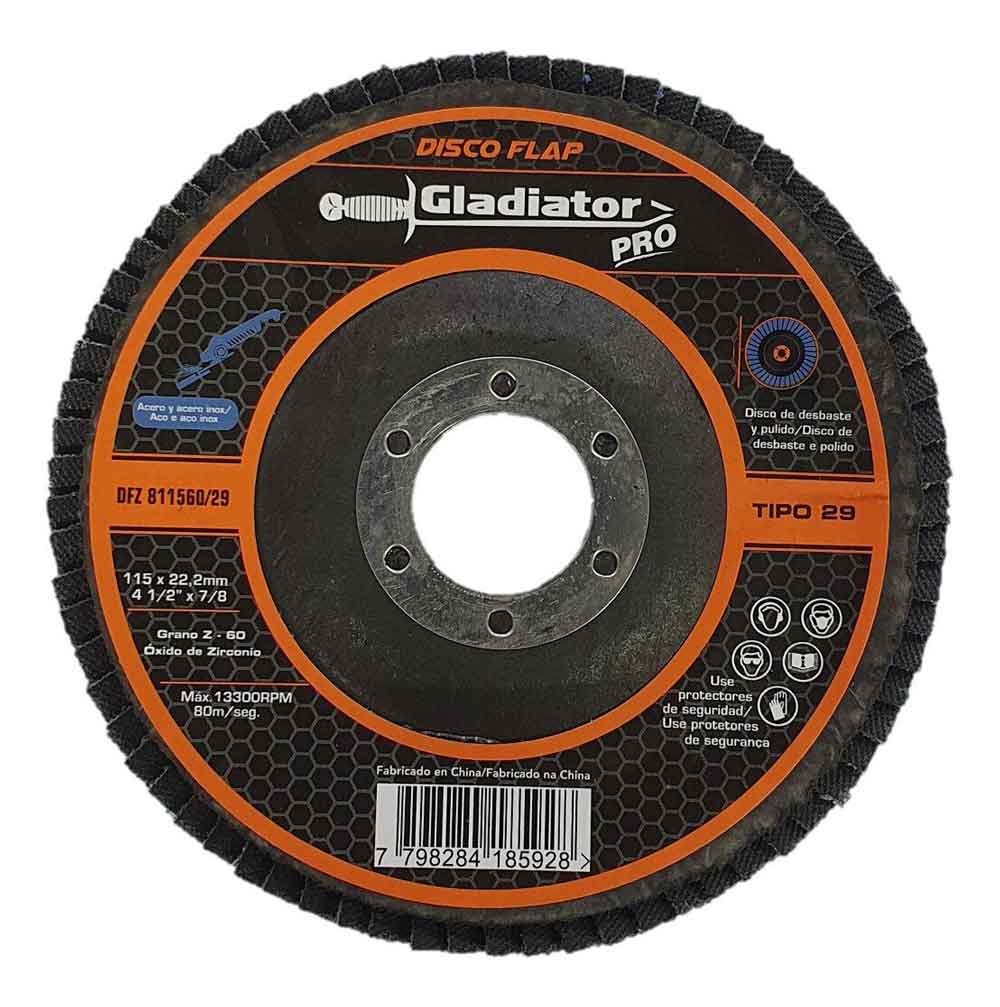 Pack 10 Disco Desbaste Pulido Zirconio 4 1/2&quot; Grano 60 T/29 GLADIATOR Ferreabasto