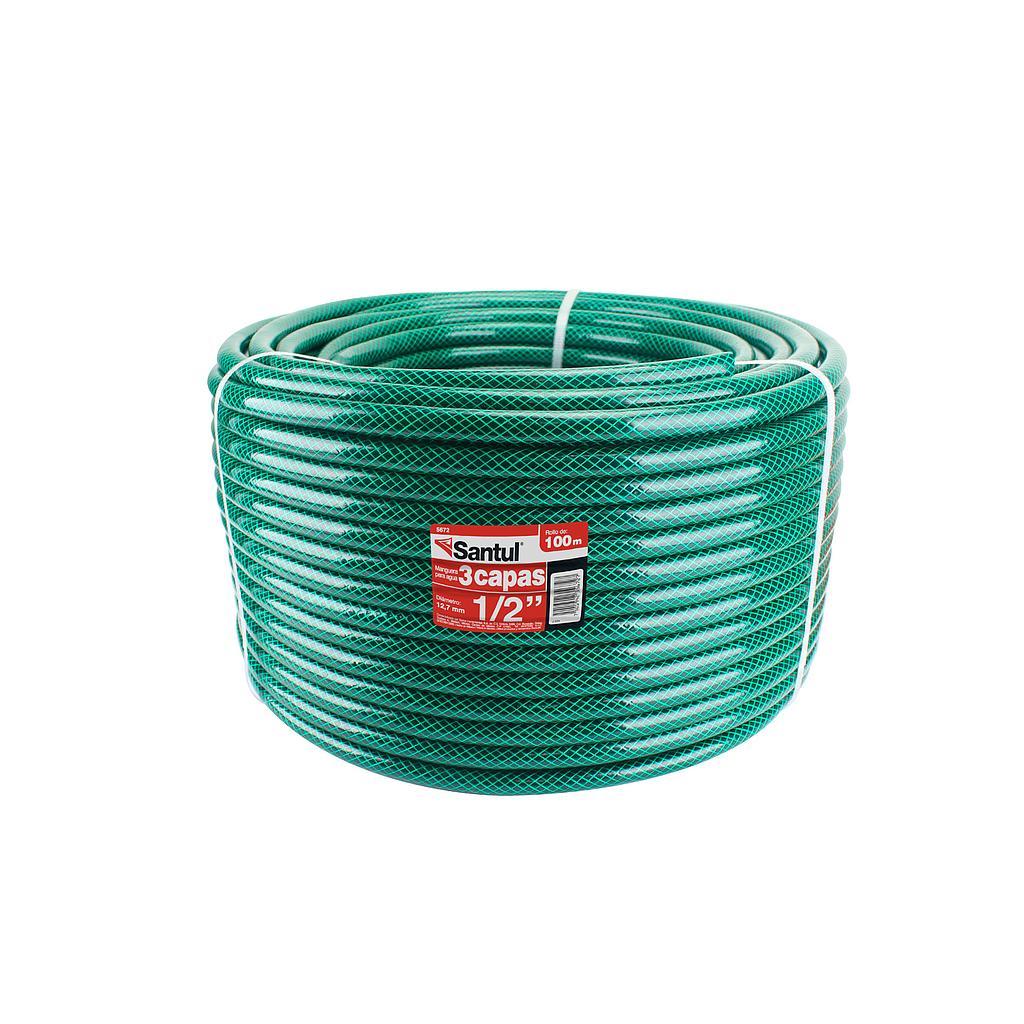 Manguera para Jardin 1/2 &quot;X100Mts Reforzada Verde Nylon SANTUL Ferreabasto