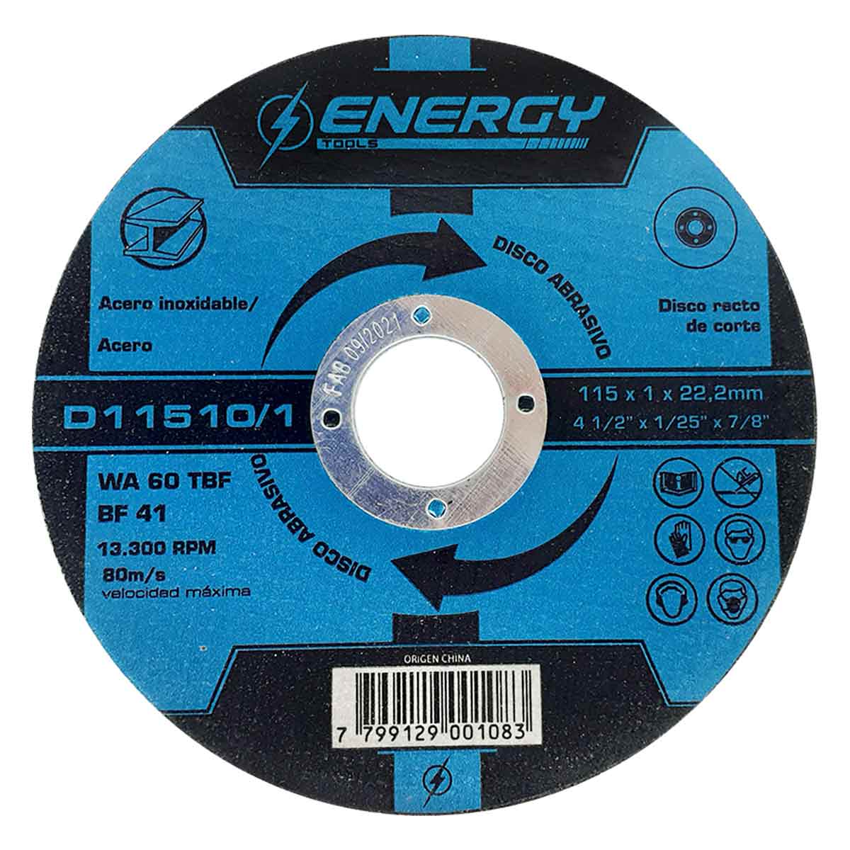 Disco Corte 4 1/2 Energy D11510 Para Acero Inoxidable 10 Piezas ENERGY Ferreabasto