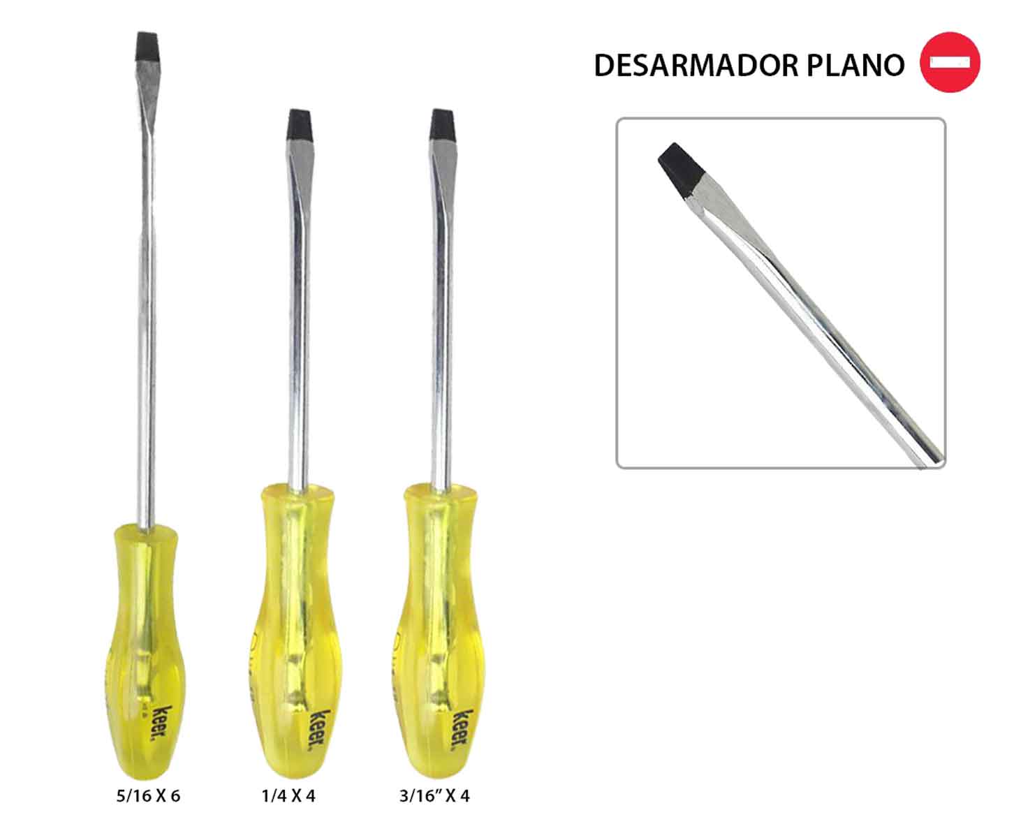 Juego De 6 Desarmador Punta Plana y Phillips Cruz Mango Pvc Linea Keer Santul KEER Ferreabasto