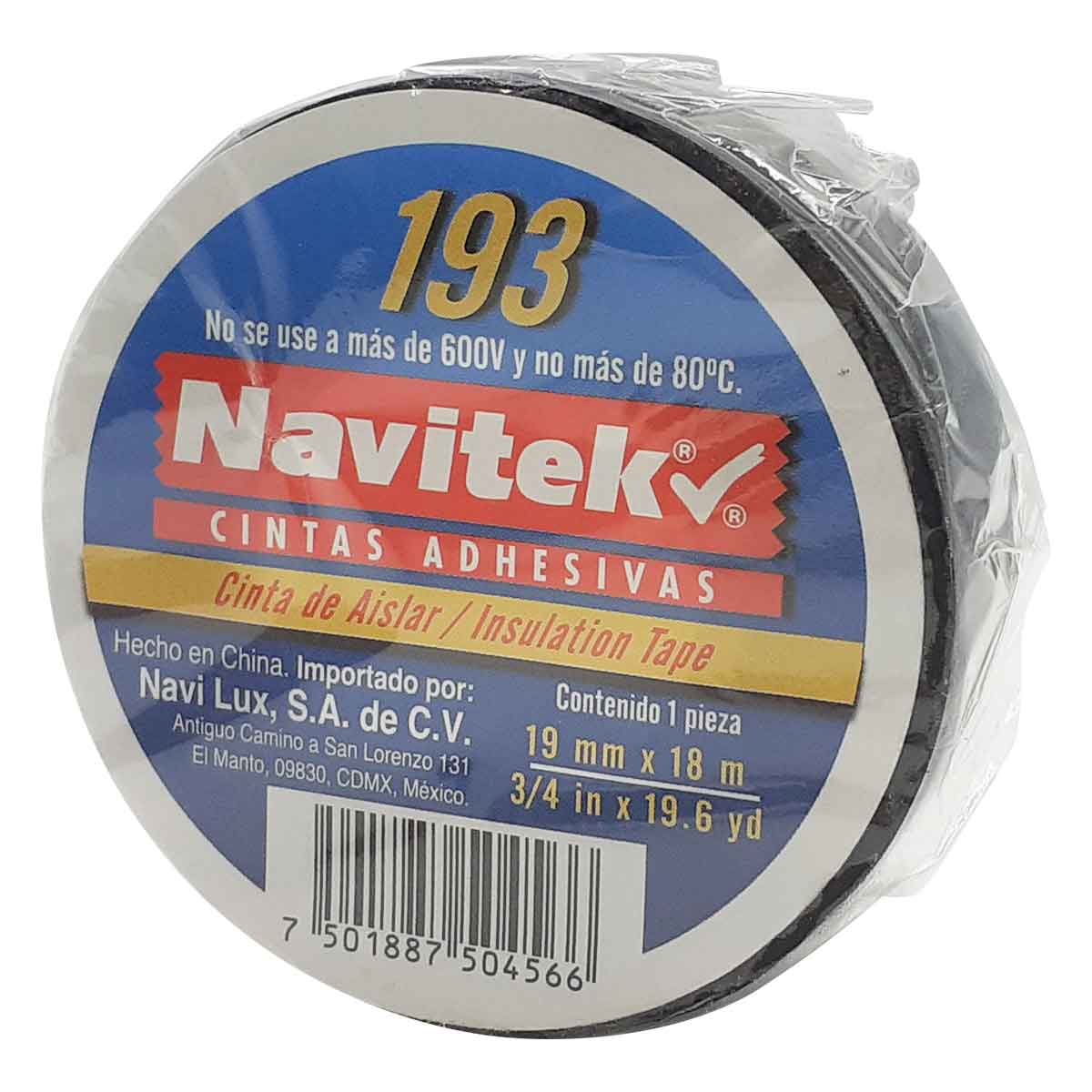 Cinta Aislante Electrica Vinil Navitek 19mm x 18m 10 Piezas NAVITEK Ferreabasto