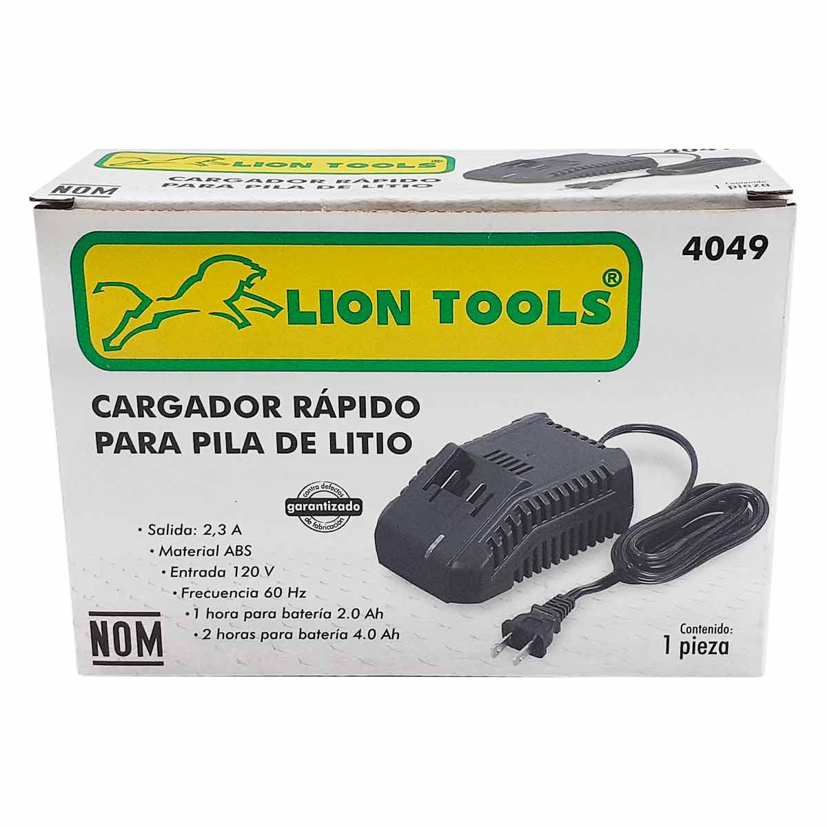 Kit Bateria Recargable 2000 Mah Y Cargador Rapido 2.3A Lion Tools Para Rotomartillo 4041 LION TOOLS Ferreabasto
