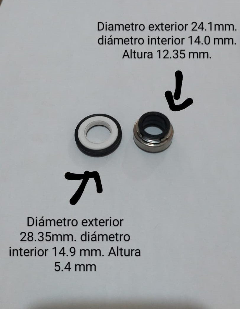 Sello Mecanico Para Bomba Centrifuga 1HP y 3/4HP 2 Piezas Igoto IGOTO PUMPS Ferreabasto