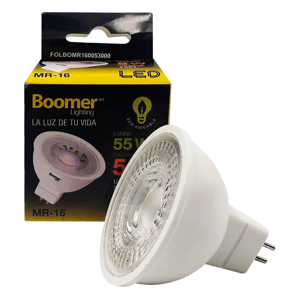 Foco Led Boomer 5W Luz Calida Mr16 3000K BOOMER Ferreabasto