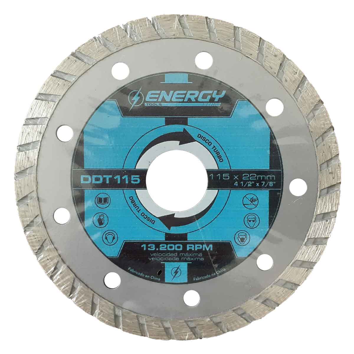 Disco De Diamante Corte Seco Turbo Chanfro 115 Mm - Ideal Para Cortar Cerámica, Gres Y Materiales De Construcción