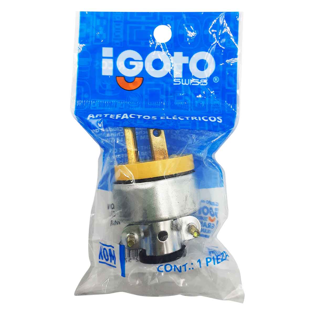 empaque bolsa clavija industrial amarilla uso rudo metalica